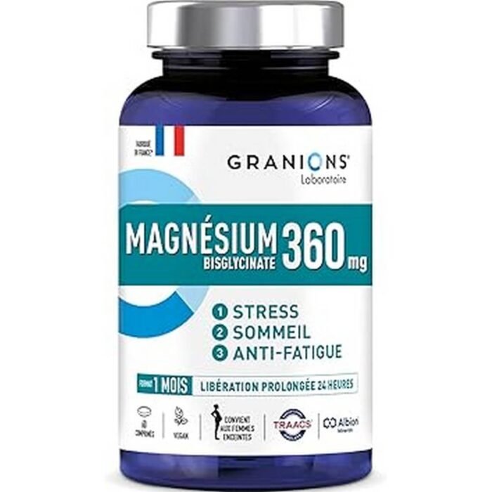 Alivio rápido de calambres musculares — Granions Magnesium Bisglycinate 360g,