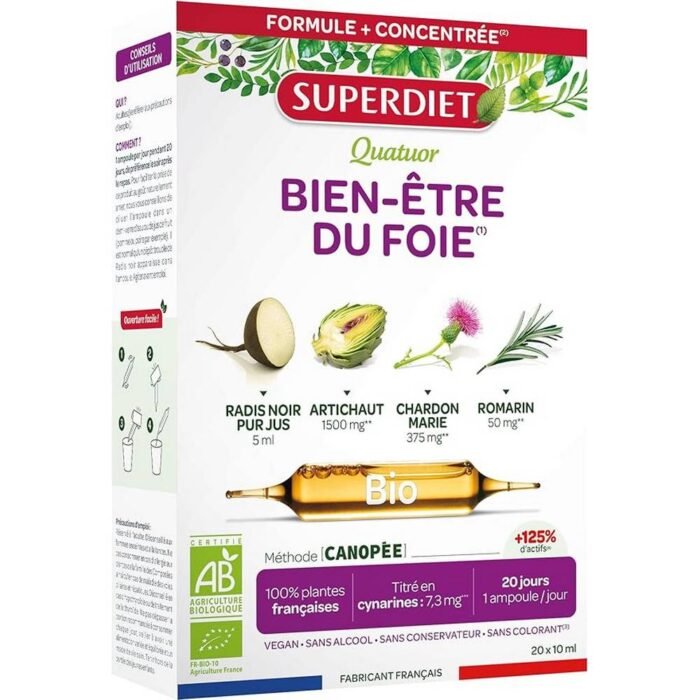 Détoxication et purification du foie — Super Diet Organic Liver Well-being 10ml,