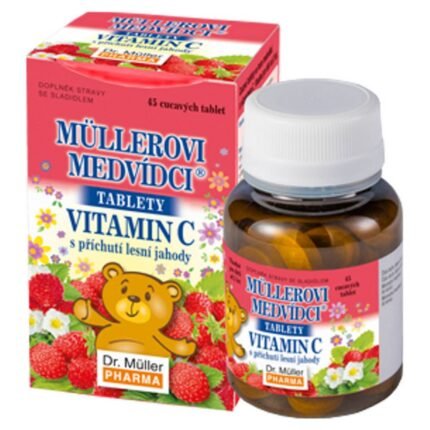 Faible consommation de vitamine C chez les enfants – DR. MÜLLER Müller's bear cubs with vitamin C, wild strawberry flavor,