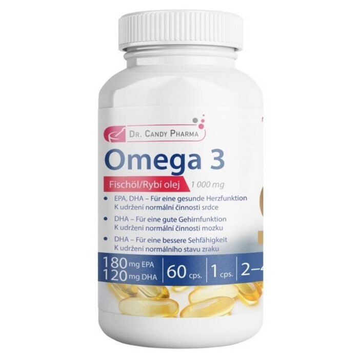 Apport insuffisant en acides gras oméga-3 - DR.CANDY PHARMA Omega 3 fish oil 1000 mg,