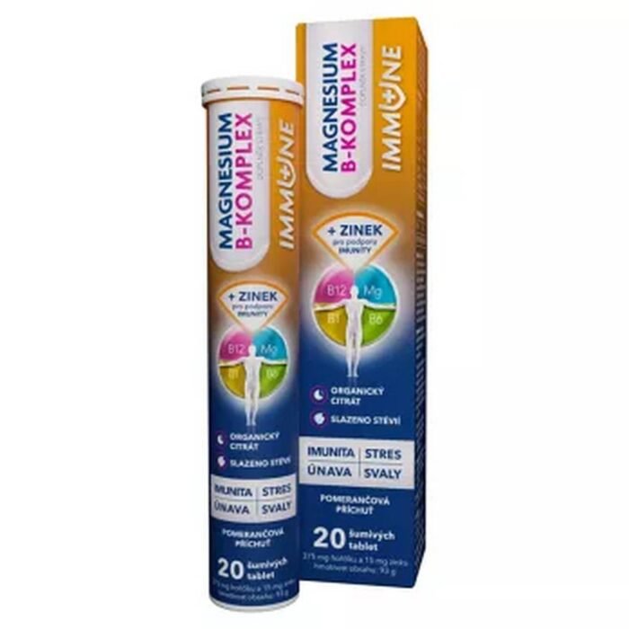 Soutien du système immunitaire — GLENMARK Magnesium B-complex IMMUNE orange,