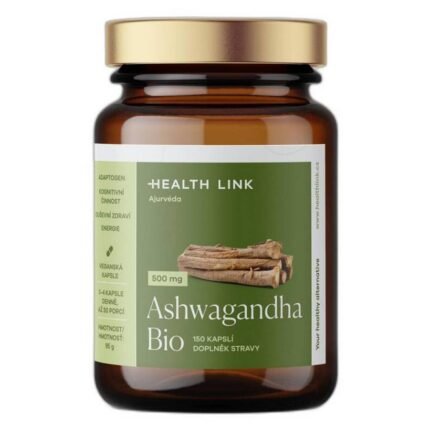 Estrés crónico y tensión emocional-HEALTH LINK Ashwagandha 500 mg ORGANIC,