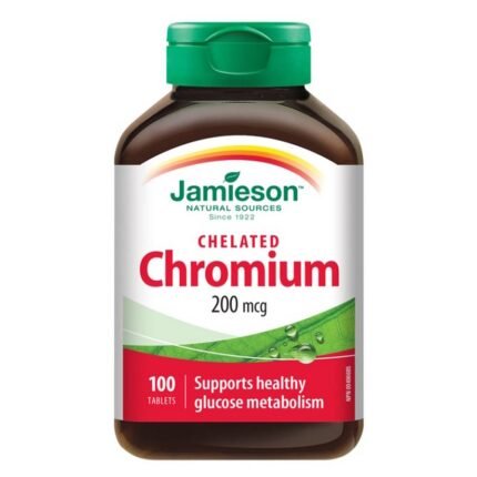 Poor absorption of standard chromium supplements-JAMIESON Chromium 200 mcg in chelated form,