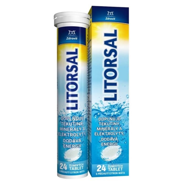 Dehydration due to sweating or heat-LITORSAL Effervescent tablets lemon-mint,
