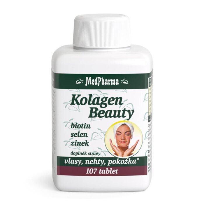 Cheveux et ongles faibles ou cassants, sujets à la casse - MEDPHARMA Collagen Beauty biotine, selenium, zinc 107,