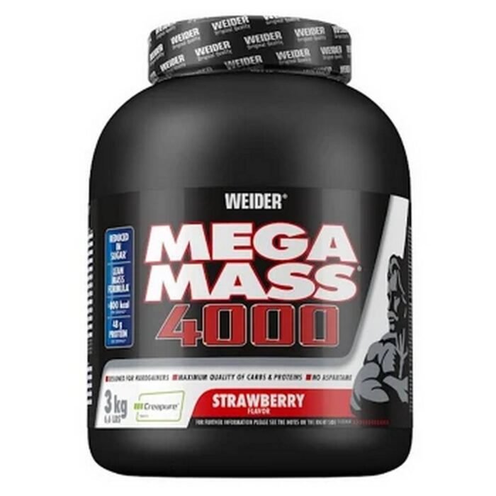 Aumento de masa muscular — WEIDER Mega mass 4000 strawberry,