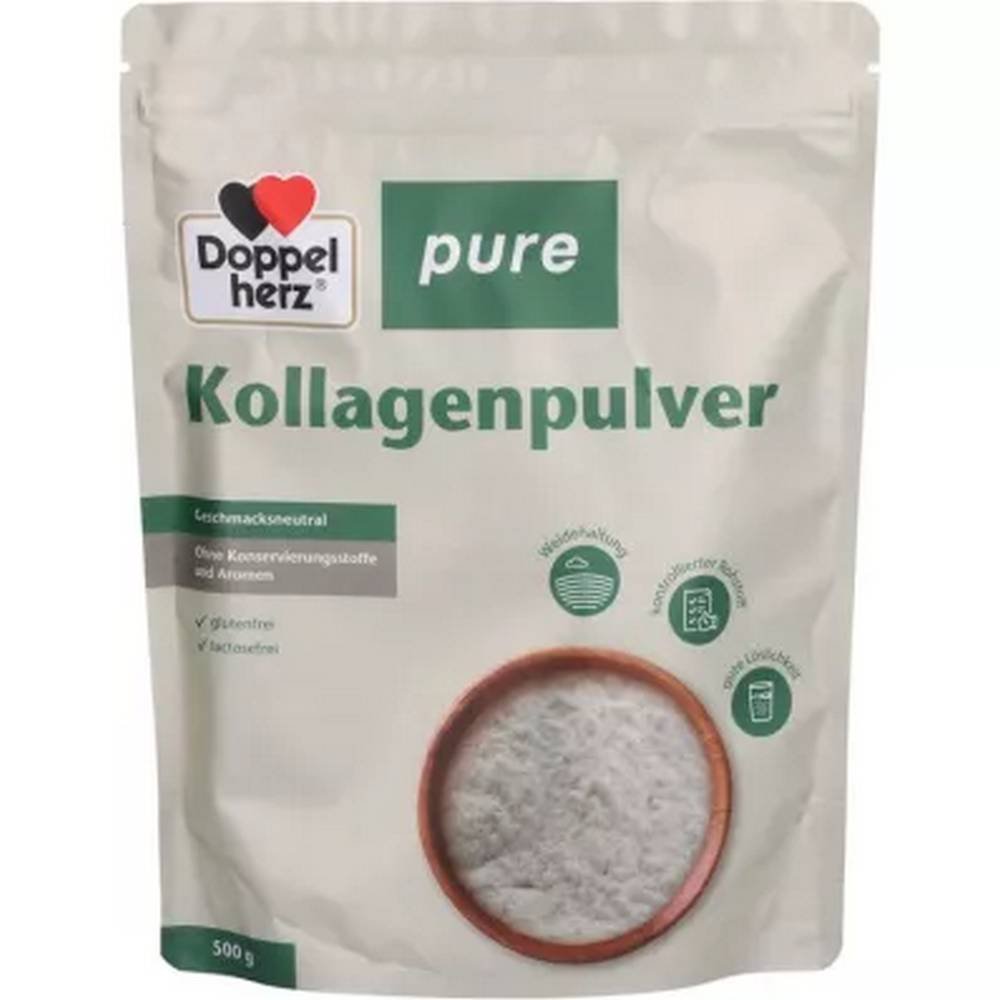 doppelherz collagen powder pure 500 g Поддержка здоровья кожи — DOPPELHERZ Collagen powder pure,