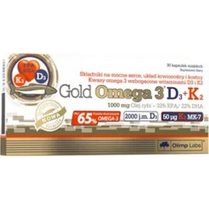 Apoyo a la salud cardiovascular y circulatoria - Olimp Gold Omega 3 D3 + K2,