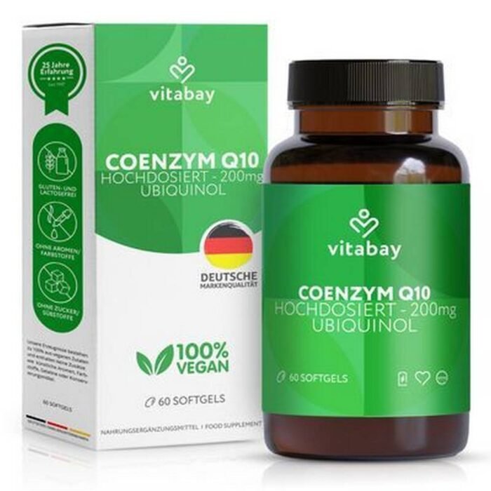 Faible production d’énergie mitochondriale – Vitabay Ubiquinol 200 mg,