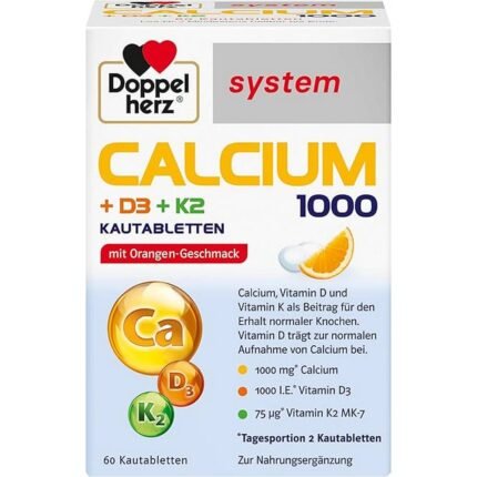 Supports strong bones – Doppelherz Calcium 1000 + D3 + K2 System,