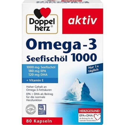 Soutien de la santé cardiaque – Doppelherz Sea Fish Oil Omega-3 1000 For a Heart-Friendly Diet,