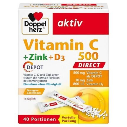 Soutient la santé immunitaire – Doppelherz Vitamin C 500 + Zinc + D3,