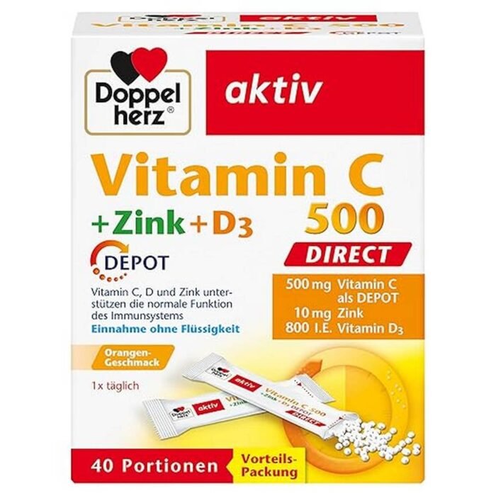 Soutient la santé immunitaire – Doppelherz Vitamin C 500 + Zinc + D3,