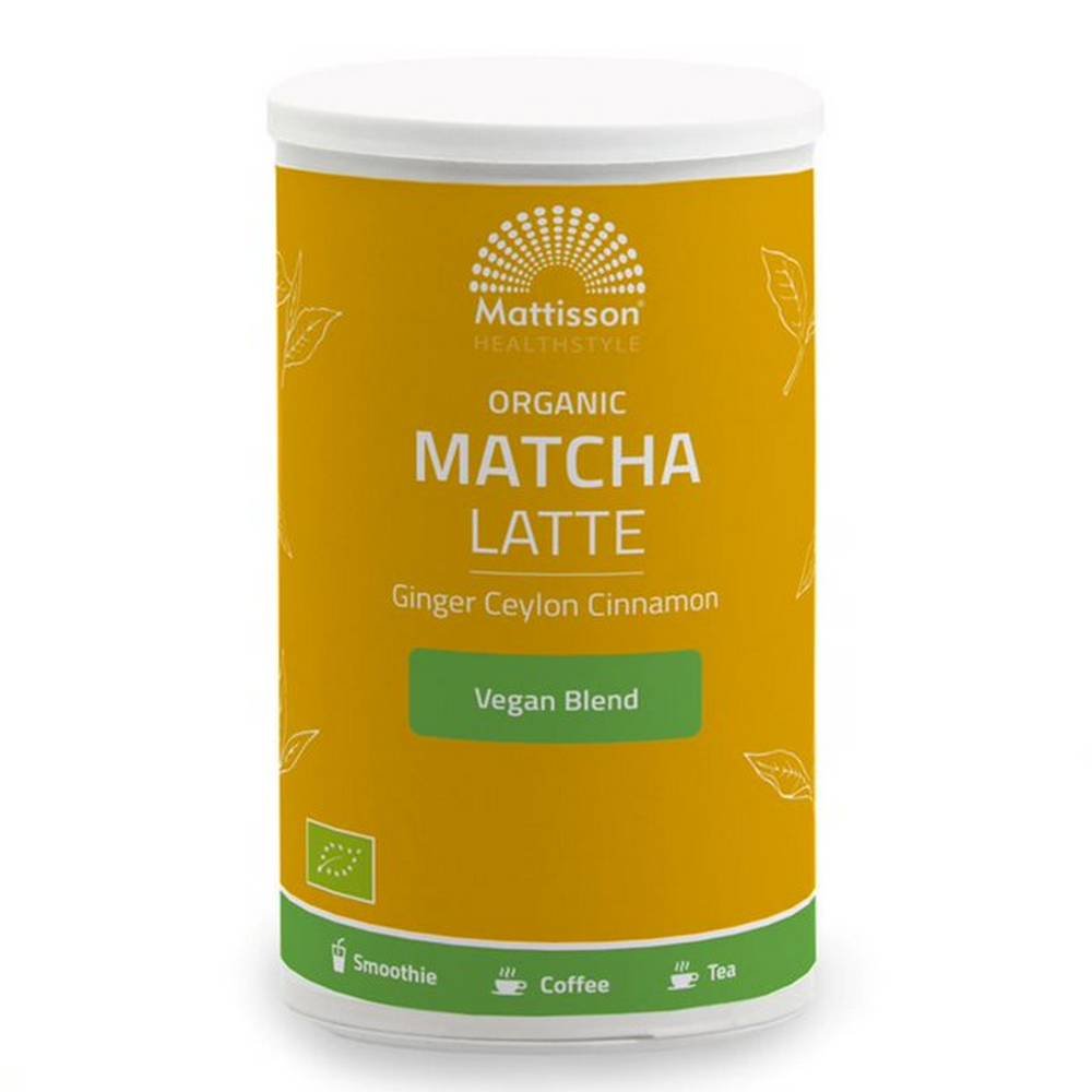 mattisson organic matcha latte 140g Provides energy boost- MATTISSON Organic Matcha Latte,
