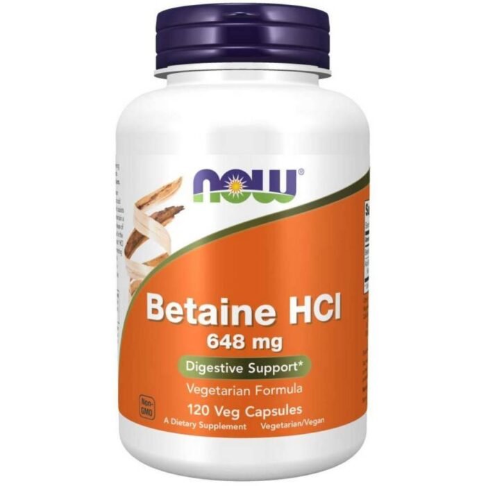Содействует пищеварению- NOW FOODS BETAINE HCL 648mg,
