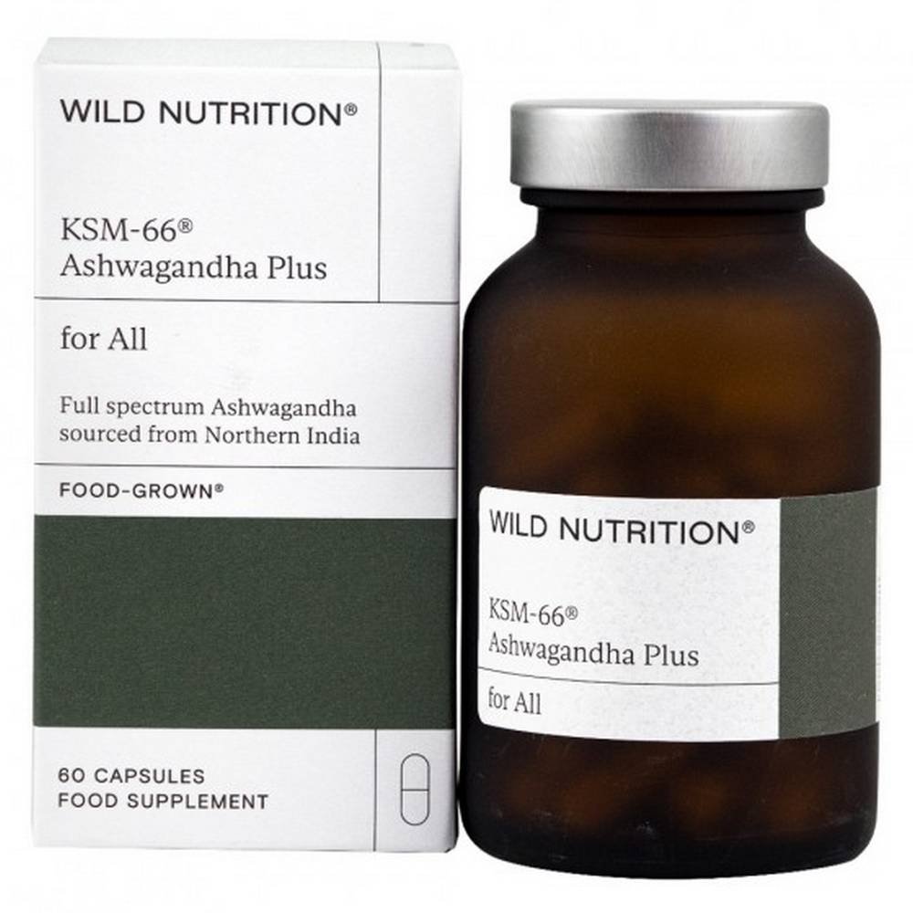 wild nutrition food grown ksm 66 ashwagandha plus 500mg60 Stress - WILD NUTRITION FOOD-GROWN KSM-66 Ashwagandha Plus,