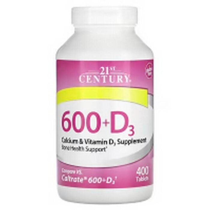 Strengthening bones and teeth-21st Century, 600+D3, Calcium & Vitamin D3 Supplement,
