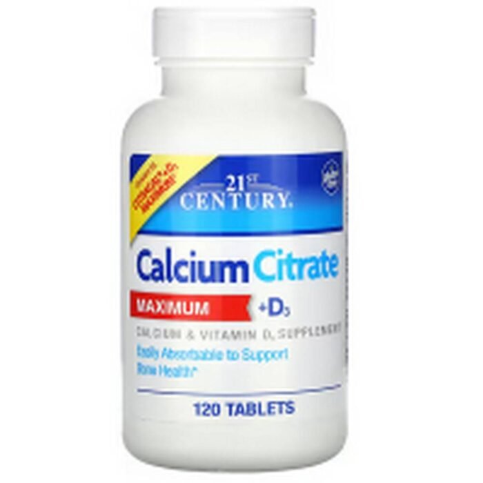 Strengthening bones and teeth-21st Century, Calcium Citrate Maximum + D3,