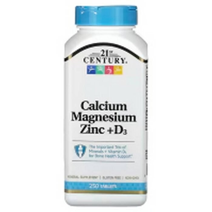 Strengthening bones and teeth-21st Century, Calcium Magnesium Zinc + D3,