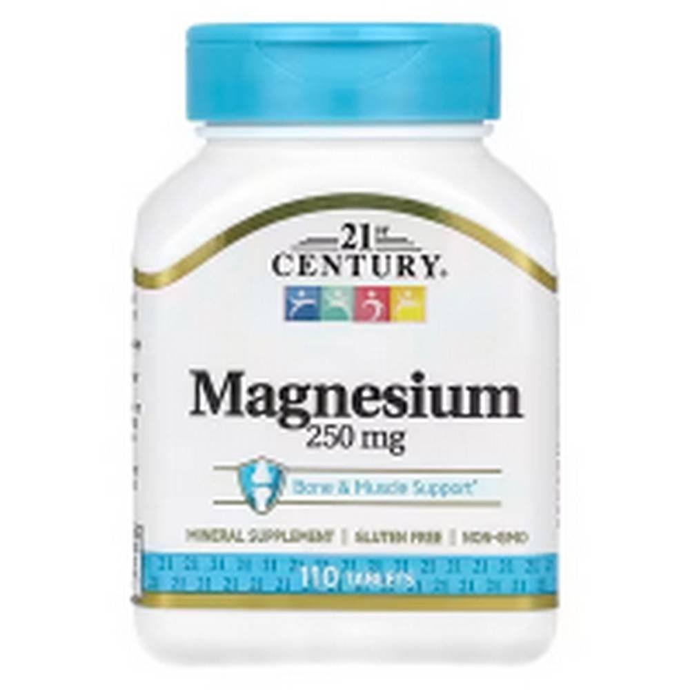 21st century magnesium 250 mg 110 21st century magnesio 250 mg 110 Magnesium Deficiency -21st Century, Magnesium, 250 mg,