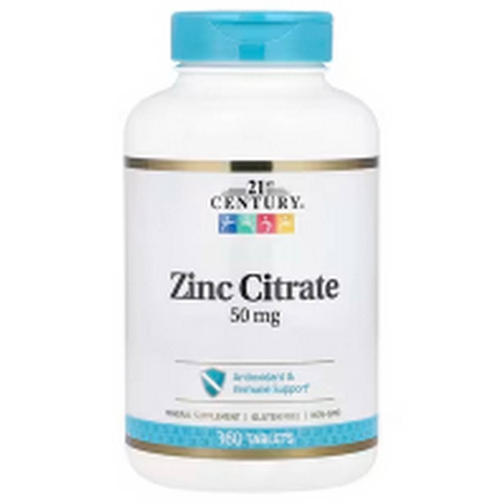21st century zinc citrate 50 mg 360 21st century citrato de zinc 50 mg 360 Immune System Support-21st Century, Zinc Citrate, 50 mg,