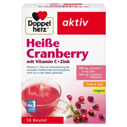 Doppelherz Hot drink with cranberry flavor with vitamin C and zinc, 10 pcs