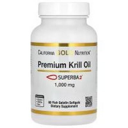 California Gold Nutrition Premium Krill Oil with Superba2™ 1,000 mg,60-California Gold Nutrition Aceite de krill premium con Superba2™, 1000 mg, 60