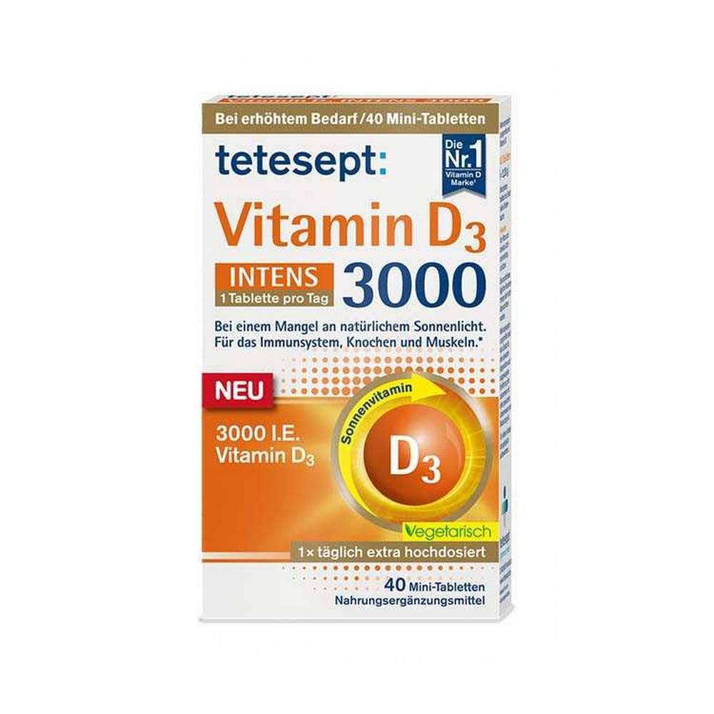 Tetesept VitD3 3000 Tab 1 tetesept Vitamin D3 3000 INTENS Mini-Tabletten 40st, Vitamin D3 3000 units, 40 pieces