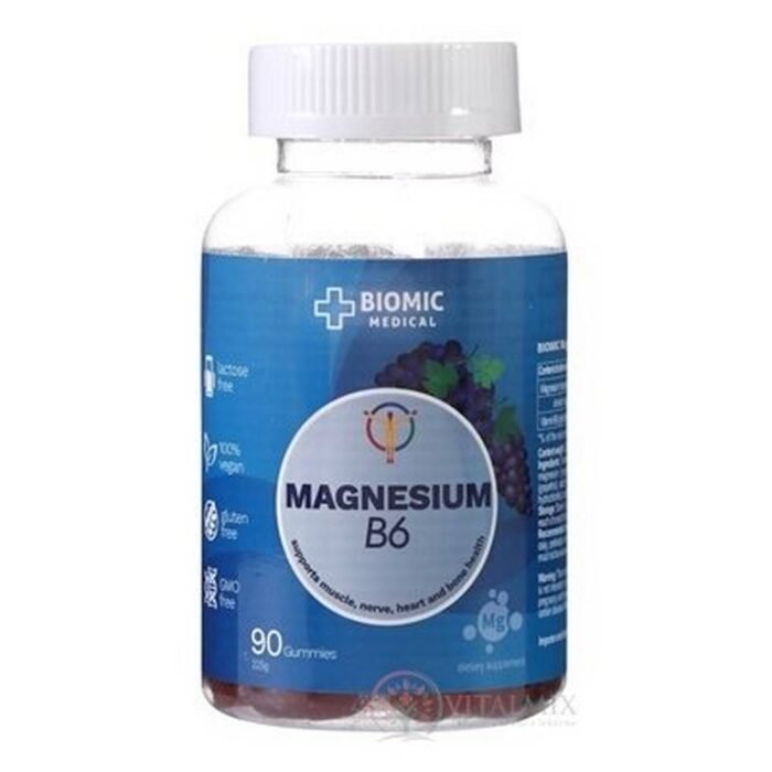 Supports healthy muscle and nerve function — BIOMIC Magnesium + Vitamin B6 Gummies,