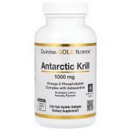 Cardiovascular Support-California Gold Nutrition Antarctic Krill Oil Omega-3 Phospholipids Complex with Astaxanthin, Natural Strawberry and Lemon,