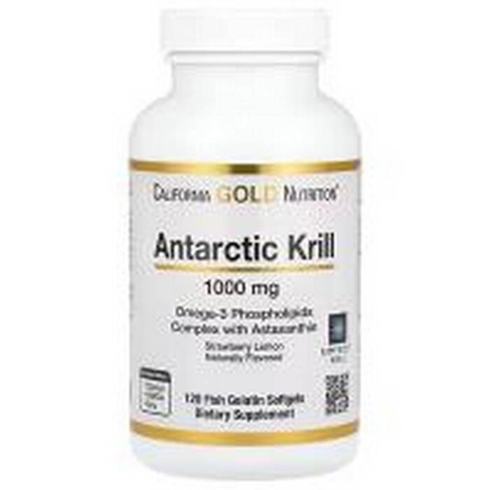 Cardiovascular Support-California Gold Nutrition Antarctic Krill Oil Omega-3 Phospholipids Complex with Astaxanthin, Natural Strawberry and Lemon,