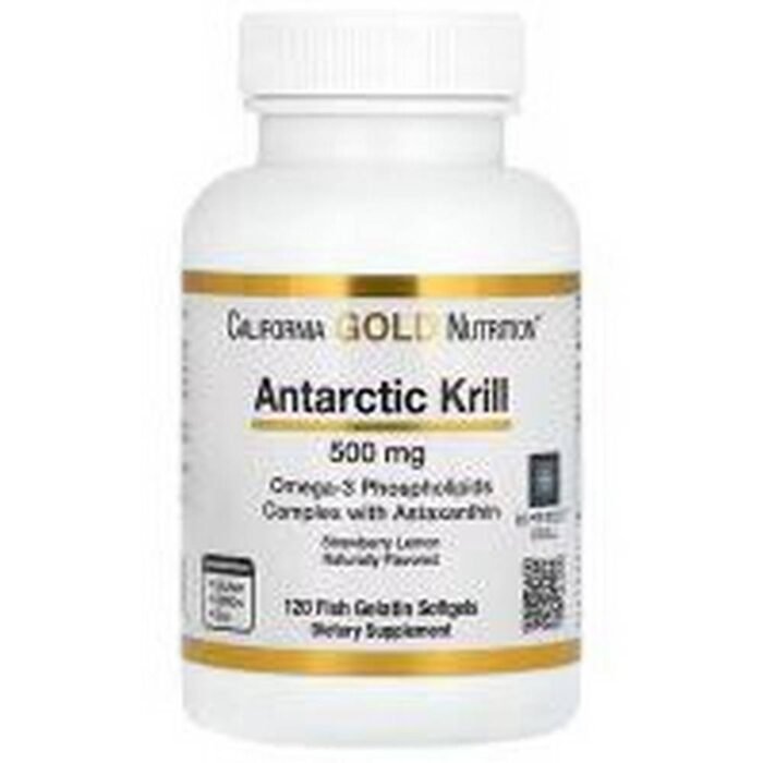 Cardiovascular Support-California Gold Nutrition Antarctic Krill Oil Omega-3 Phospholipids Complex with Astaxanthin, Natural Strawberry and Lemon,