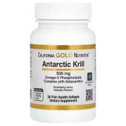 Cardiovascular Support-California Gold Nutrition Antarctic Krill Oil Omega-3 Phospholipids Complex with Astaxanthin, Natural Strawberry and Lemon,