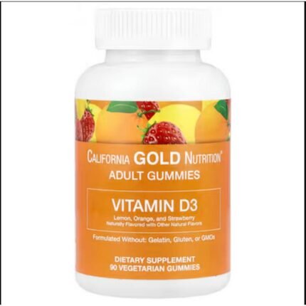 Bone and Teeth Health -California Gold Nutrition, Vitamin D3 Gummies, Lemon, Orange, and Strawberry, 2,000 IU,