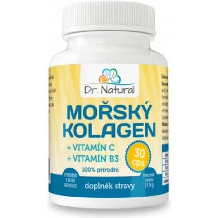 Supports skin elasticity and hydration — Dr.Natural Marine Collagen + Vitamin C and B3,