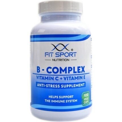 Supports normal energy metabolism — FitSport Nutrition B-Complex + Vitamin C + Vitamin E,