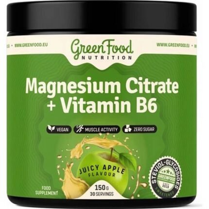 Supports nervous system function — GreenFood Magnesium Citrate + Vitamin B6, 150g,