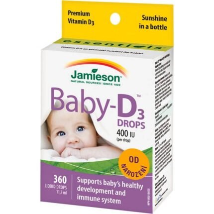 Support for bone and teeth health — Jamieson Baby-D Vitamin D3 400 IU Drops, 11.7 ml,