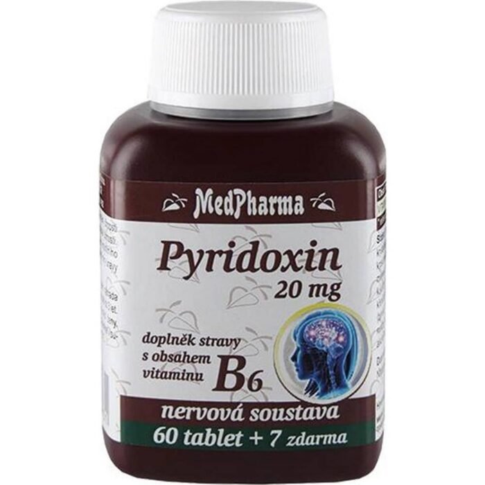 Supports normal nervous system function — MedPharma Pyridoxine Vitamin B6 20mg,