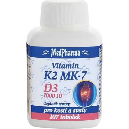 Supports bone health — MedPharma Vitamin K2 MK-7 + D3 1000 IU,