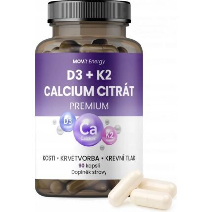 Supports bone health — MOVit Vitamin D3 1000 IU + K2 75 mcg + Calcium Citrate,