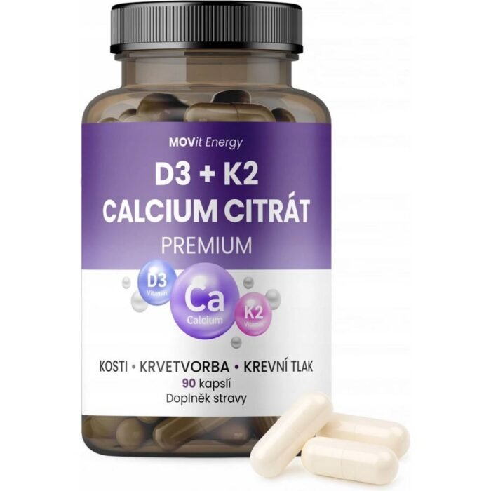 Supports bone health — MOVit Vitamin D3 1000 IU + K2 75 mcg + Calcium Citrate,