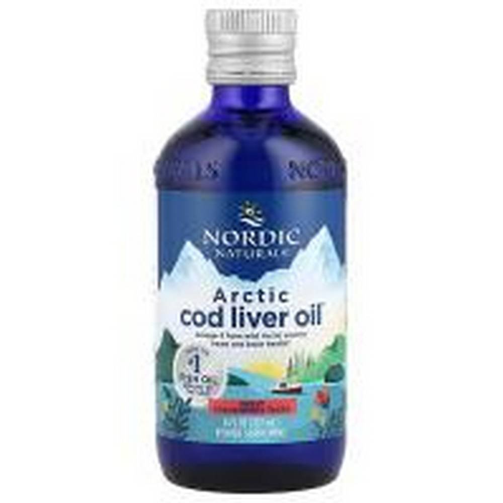 nordic naturals arctic cod liver oil strawberry 237ml nordic naturals aceite de higado de bacalao artico con sabor a fresa237ml Cardiovascular Support-Nordic Naturals Arctic Cod Liver Oil Strawberry,