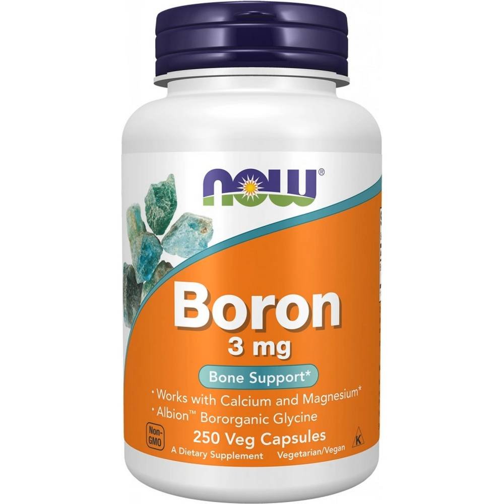 now boron 3mg100 Supports bone strength and density — Now Boron 3mg,