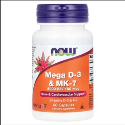 Bone & Teeth Health - NOW Foods, Mega D-3 & MK-7, 5,000 IU / 180 mcg,