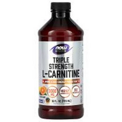 Fat Burning - NOW Foods Sports Triple Strength L-Carnitine Liquid Citrus,