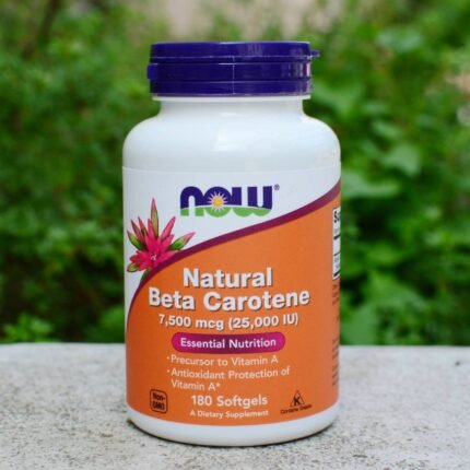 Supports healthy skin and natural tanning — Now Vitamin A Natural Beta Carotene 25,000 IU,