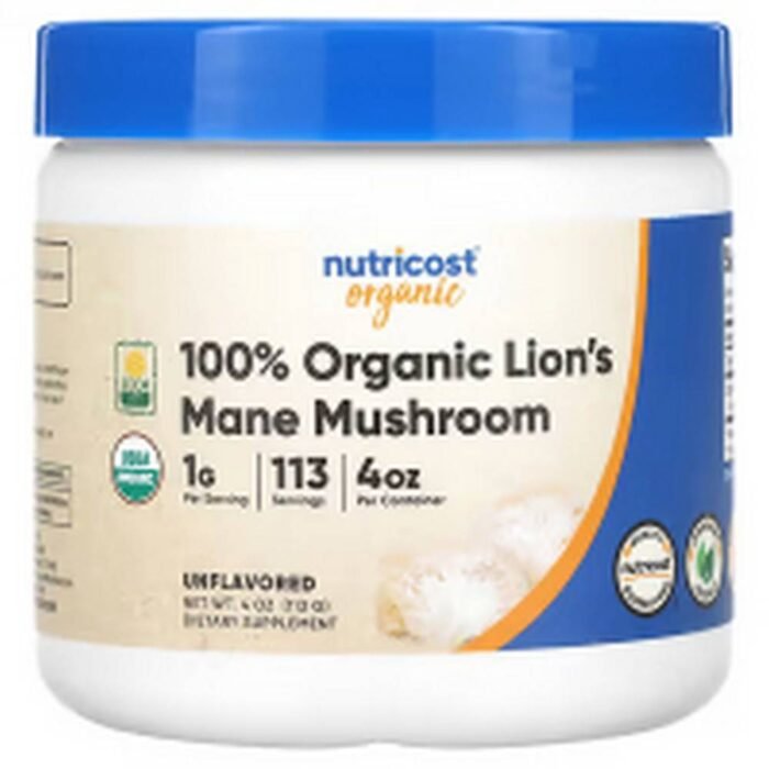 Immune System Support-Nutricost 100% Organic Lion's Mane Mushroom, Unflavored,