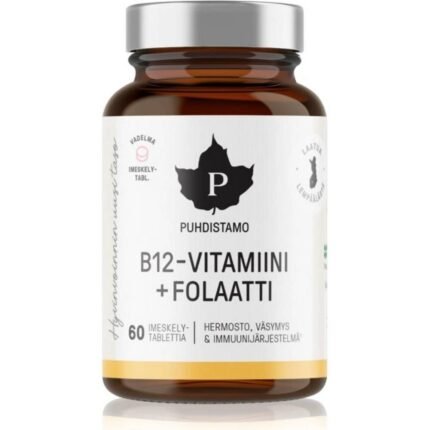 Supports normal energy levels — Puhdistamo Vitamin B12 Folate Raspberry,