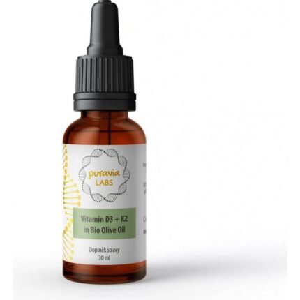 Supports immune system — Puravia Vitamin D3 + K2 drops in organic olive oil, 30 ml,